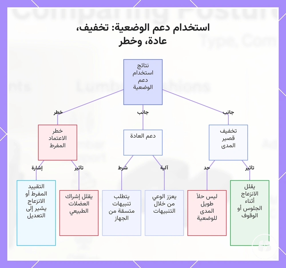 استخدام دعم الوضعية: تخفيف، عادة، وخطر
