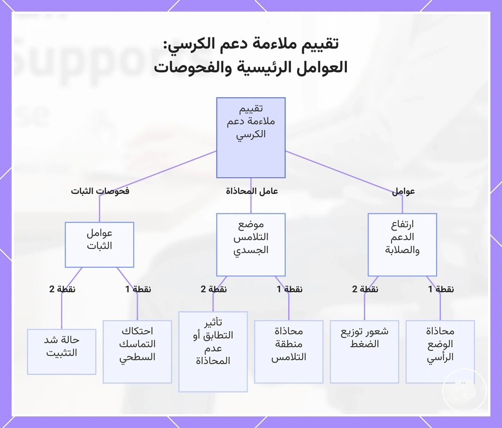 تقييم ملاءمة دعم الكرسي: العوامل الرئيسية والفحوصات