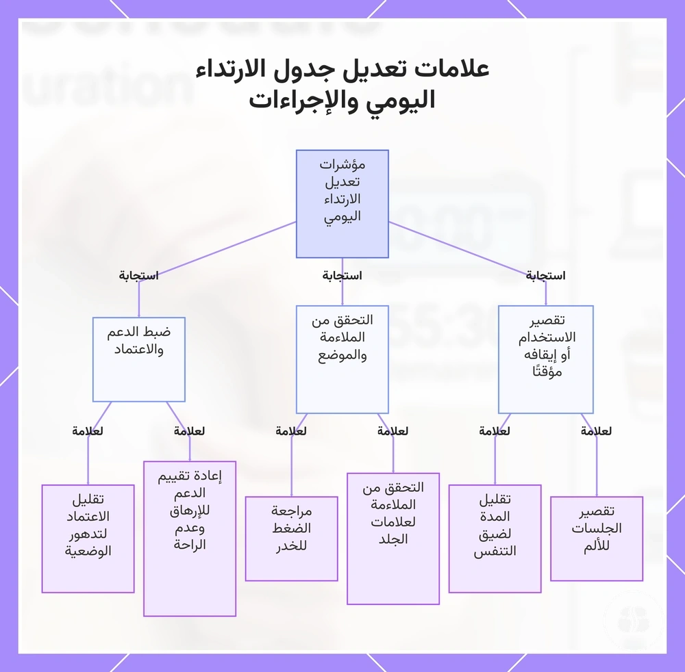علامات تعديل جدول الارتداء اليومي والإجراءات