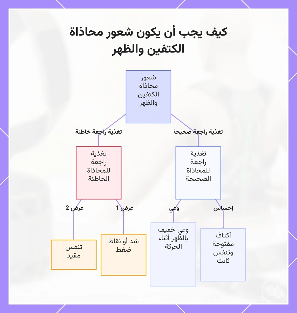 كيف يجب أن يكون شعور محاذاة الكتفين والظهر