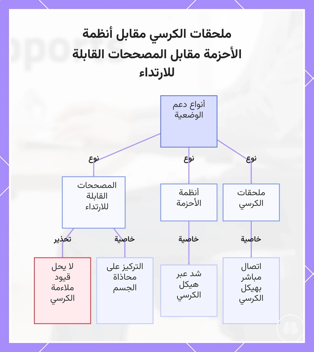 ملحقات الكرسي مقابل أنظمة الأحزمة مقابل المصححات القابلة للارتداء