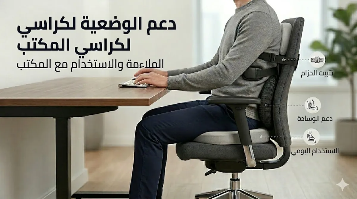 ملحقات دعم الوضعية المناسبة لكراسي المكتب والاستخدام أثناء العمل