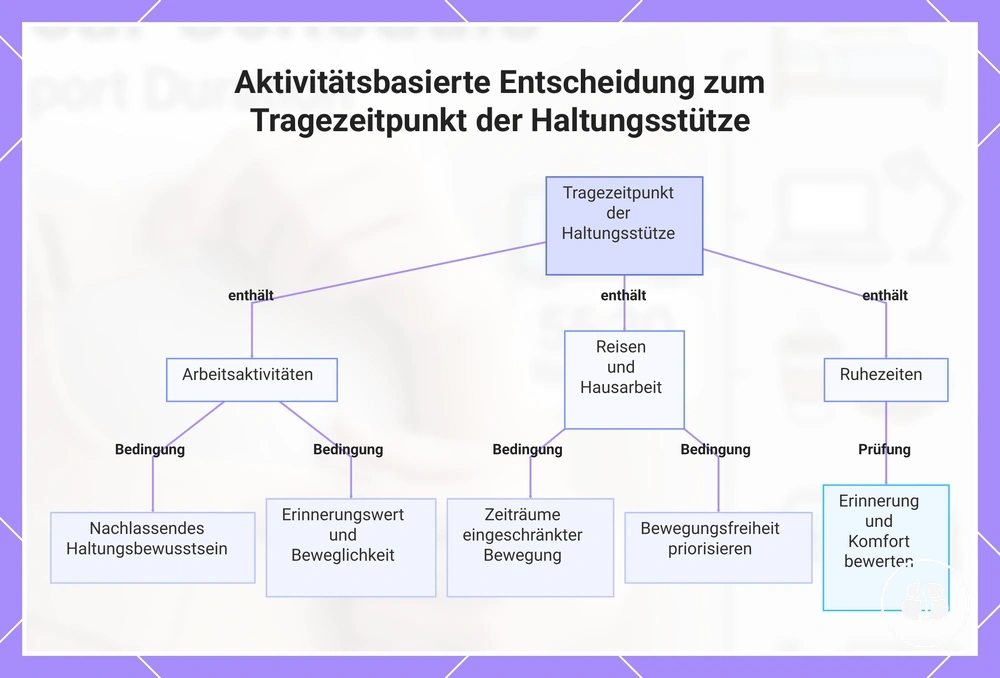 Aktivitätsbasierte Entscheidung zum Tragezeitpunkt der Haltungsstütze