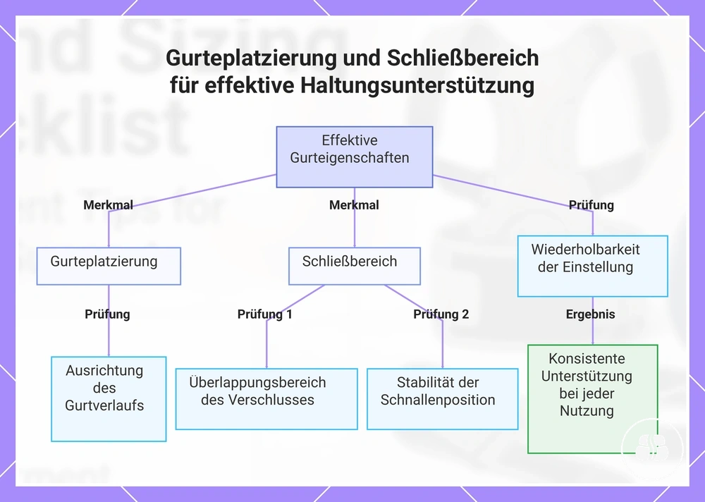 Gurteplatzierung und Schließbereich für effektive Haltungsunterstützung