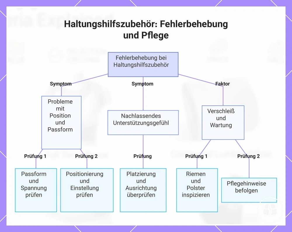 Haltungshilfszubehör: Fehlerbehebung und Pflege