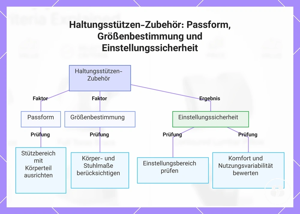 Haltungsstützen-Zubehör: Passform, Größenbestimmung und Einstellungssicherheit