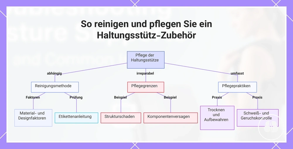 So reinigen und pflegen Sie ein Haltungsstütz-Zubehör