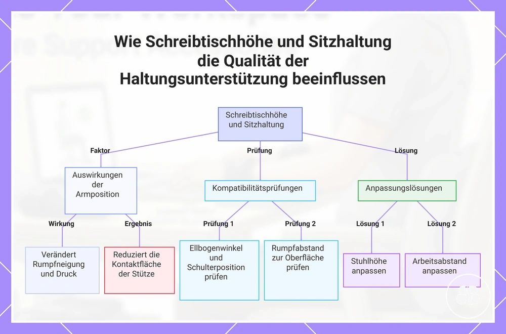 Wie Schreibtischhöhe und Sitzhaltung die Qualität der Haltungsunterstützung beeinflussen