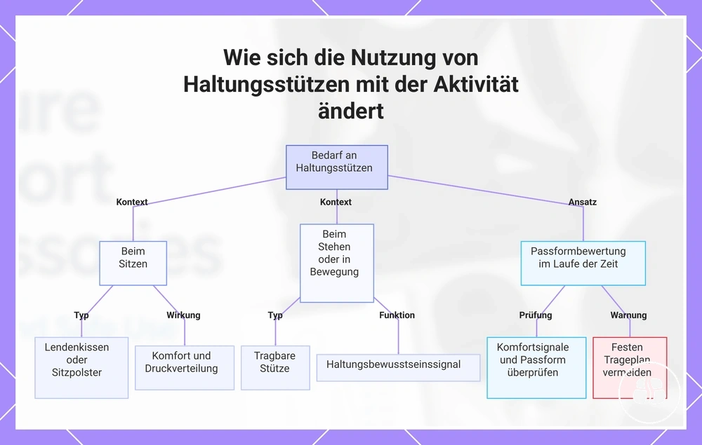 Wie sich die Nutzung von Haltungsstützen mit der Aktivität ändert