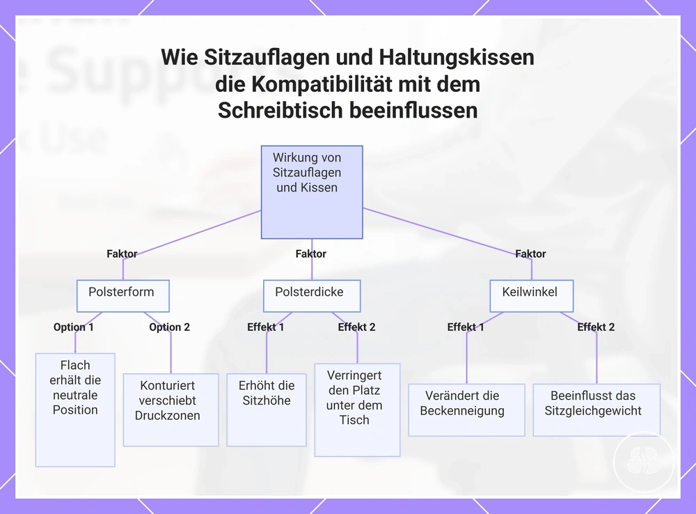 Wie Sitzauflagen und Haltungskissen die Kompatibilität mit dem Schreibtisch beeinflussen