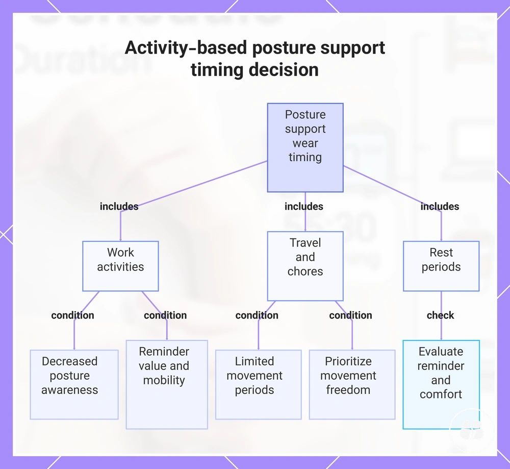 Activity-based posture support timing decision