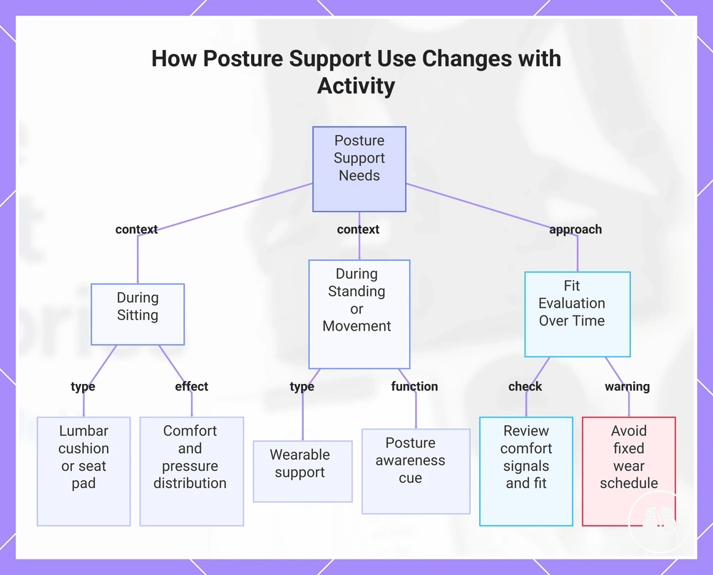 How Posture Support Use Changes with Activity