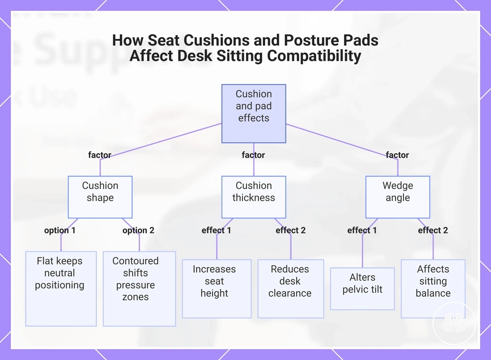 How Seat Cushions and Posture Pads Affect Desk Sitting Compatibility