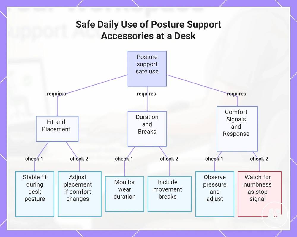 Safe Daily Use of Posture Support Accessories at a Desk