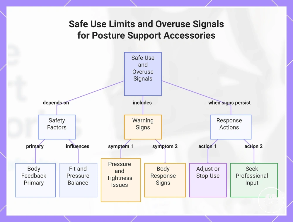 Safe Use Limits and Overuse Signals for Posture Support Accessories