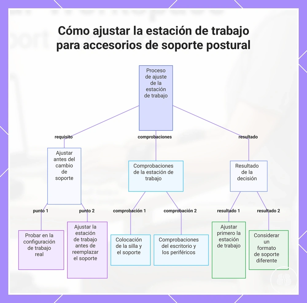 Cómo ajustar la estación de trabajo para accesorios de soporte postural