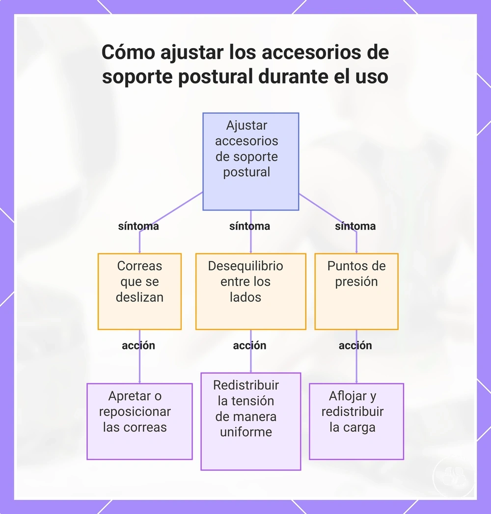 Cómo ajustar los accesorios de soporte postural durante el uso