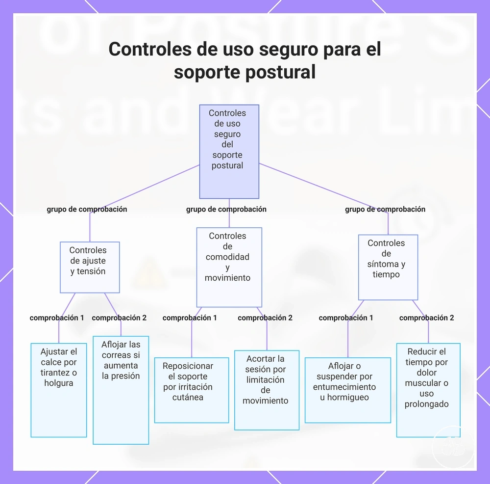 Controles de uso seguro para el soporte postural