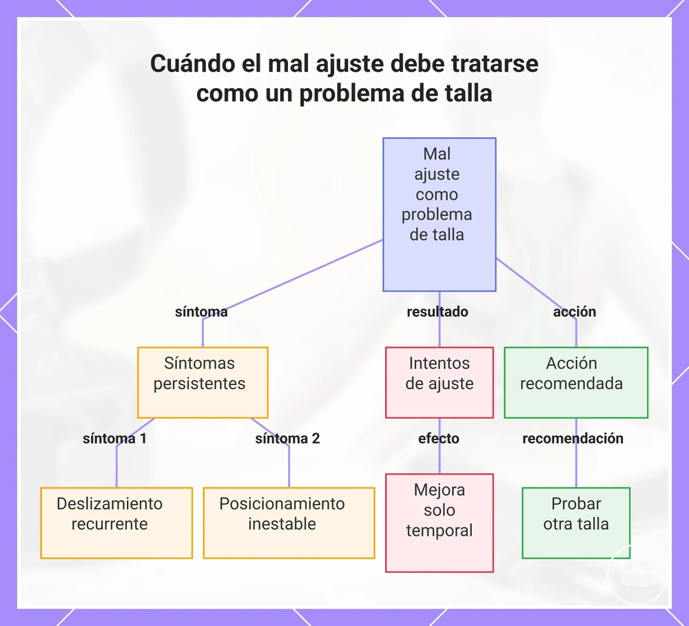Cuándo el mal ajuste debe tratarse como un problema de talla