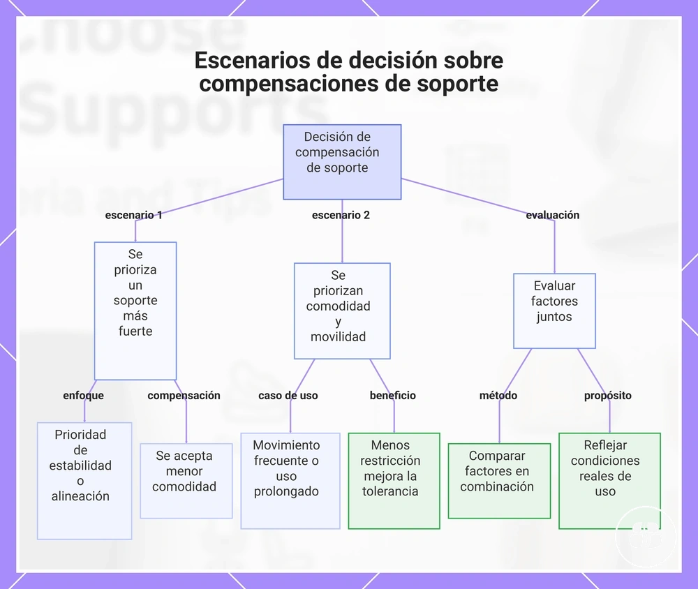 Escenarios de decisión sobre compensaciones de soporte