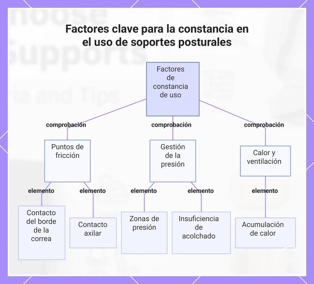 Factores clave para la constancia en el uso de soportes posturales