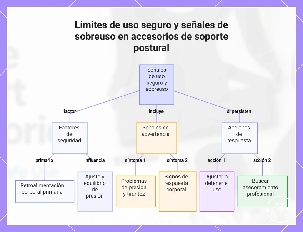 Límites de uso seguro y señales de sobreuso en accesorios de soporte postural