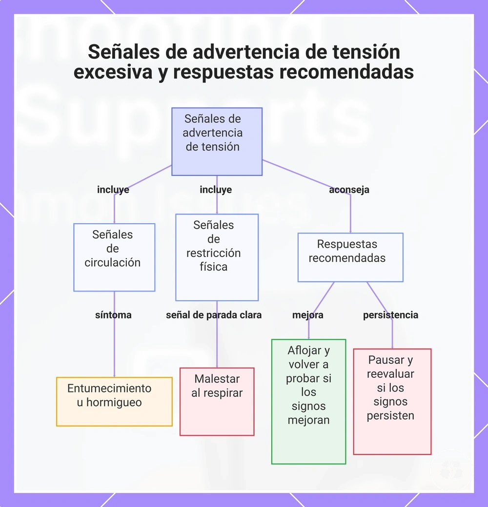 Señales de advertencia de tensión excesiva y respuestas recomendadas