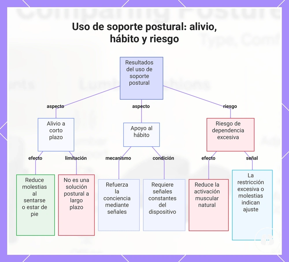 Uso de soporte postural: alivio, hábito y riesgo