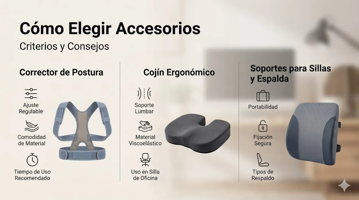 Criterios para elegir accesorios de soporte postural
