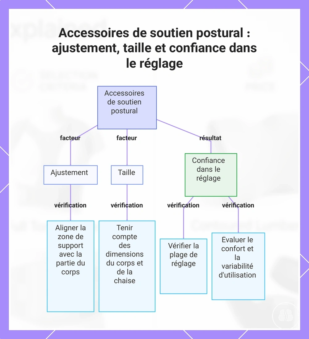 Accessoires de soutien postural : ajustement, taille et confiance dans le réglage
