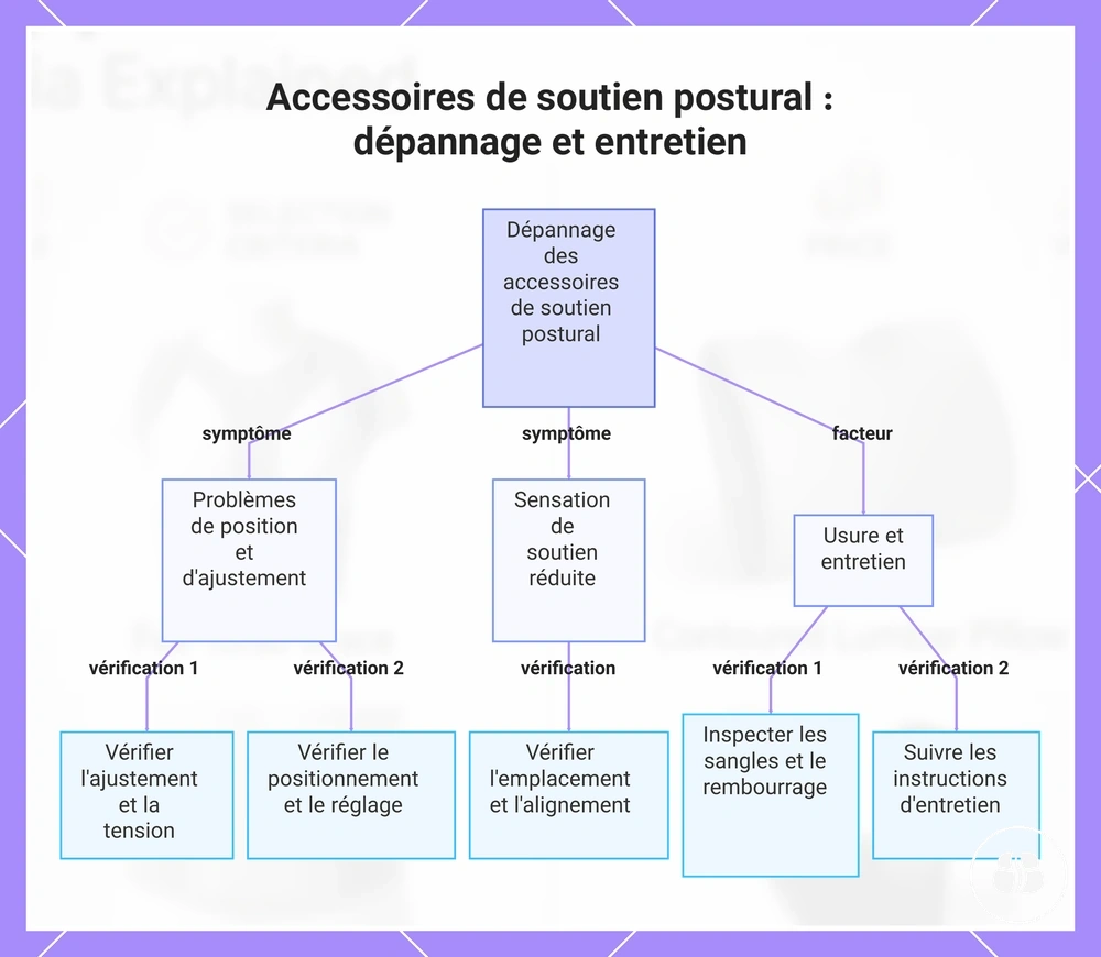 Accessoires de soutien postural : dépannage et entretien