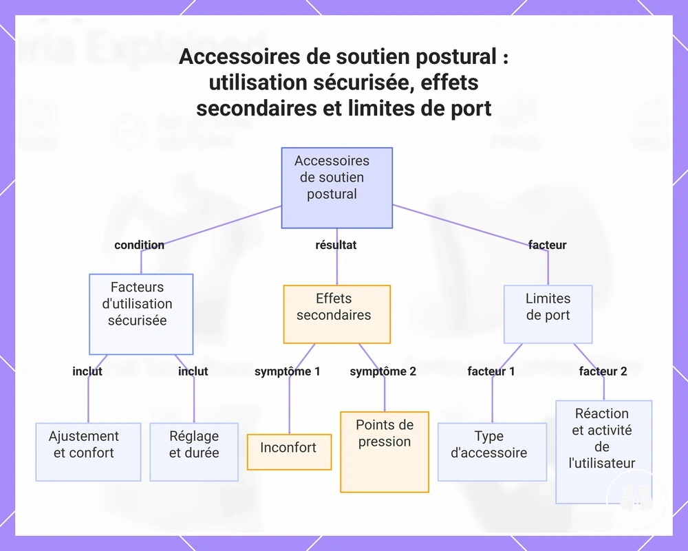 Accessoires de soutien postural : utilisation sécurisée, effets secondaires et limites de port