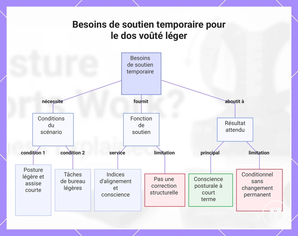 Besoins de soutien temporaire pour le dos voûté léger
