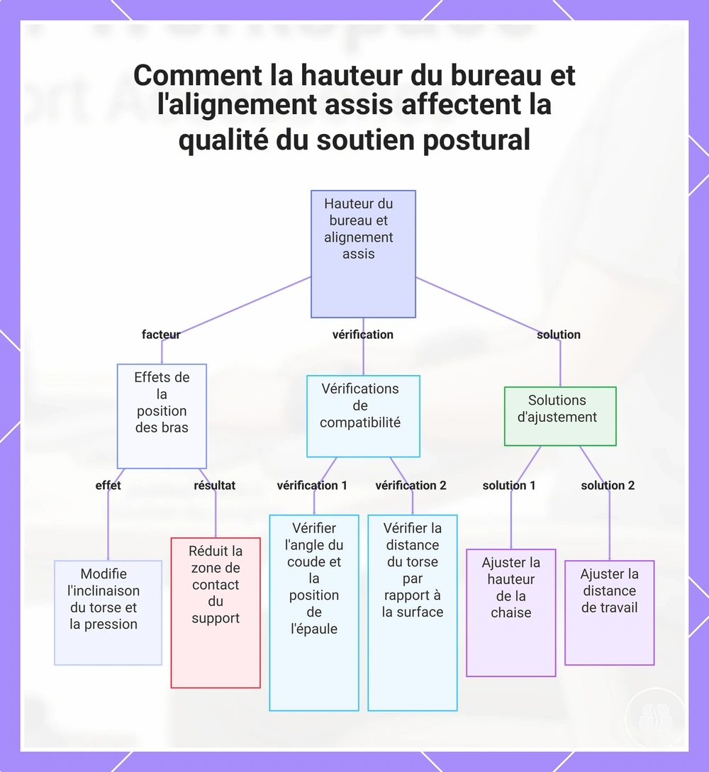 Comment la hauteur du bureau et l'alignement assis affectent la qualité du soutien postural