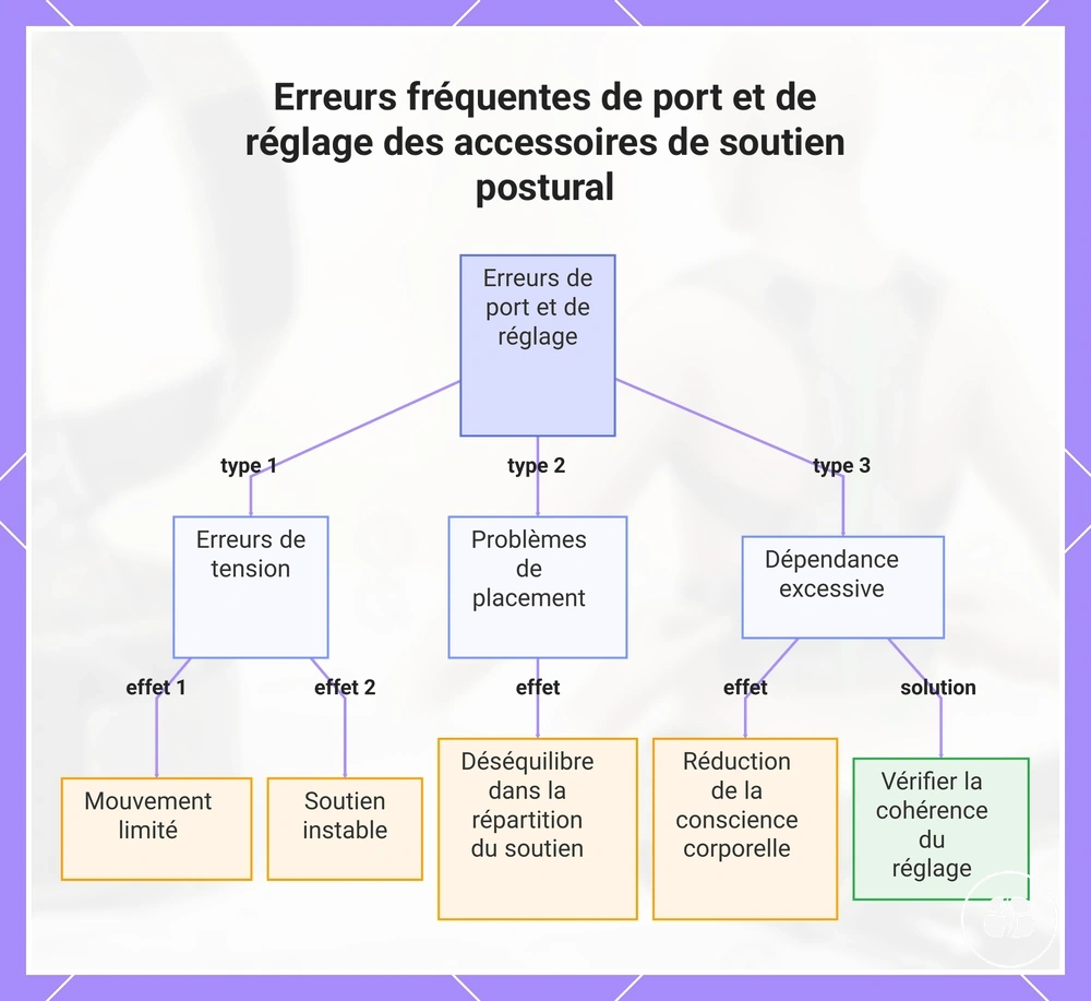 Erreurs fréquentes de port et de réglage des accessoires de soutien postural