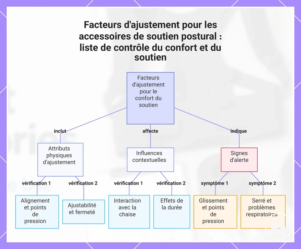 Facteurs d'ajustement pour les accessoires de soutien postural : liste de contrôle du confort et du soutien
