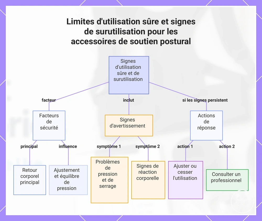 Limites d'utilisation sûre et signes de surutilisation pour les accessoires de soutien postural