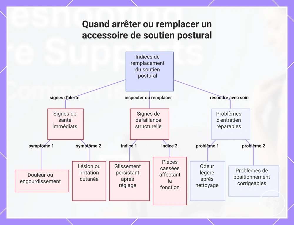 Quand arrêter ou remplacer un accessoire de soutien postural