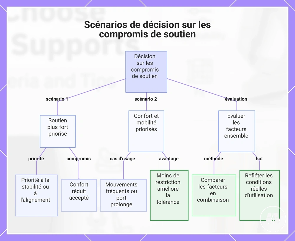 Scénarios de décision sur les compromis de soutien