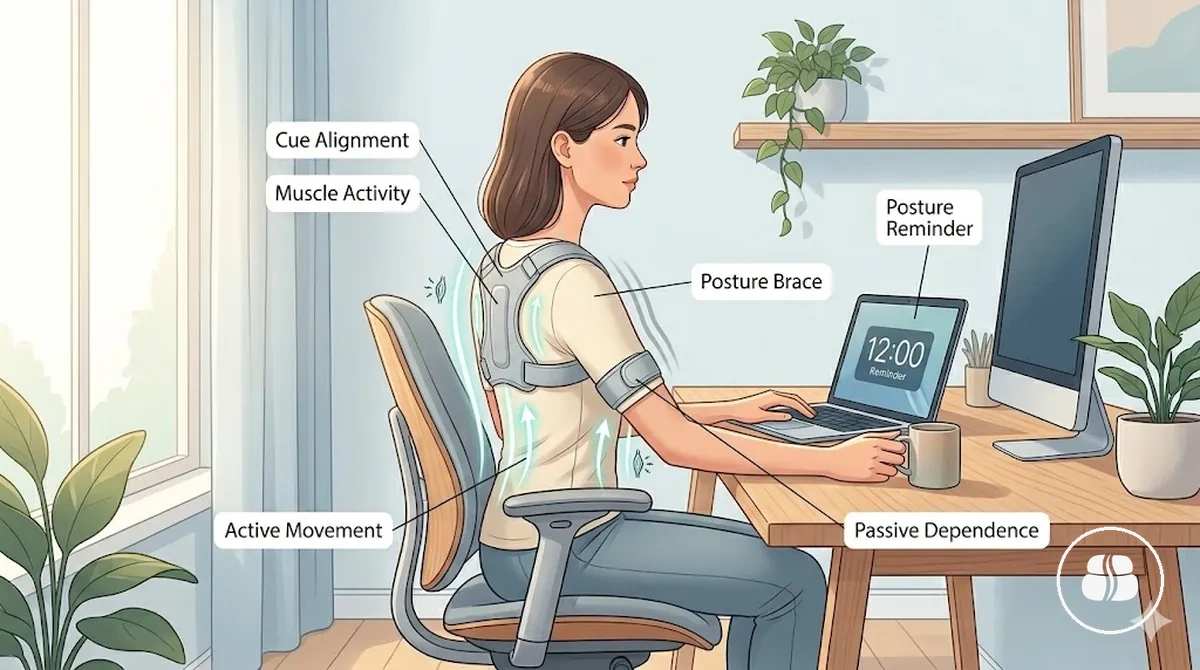 Soutien postural doit guider alignement pas remplacer activite musculaire