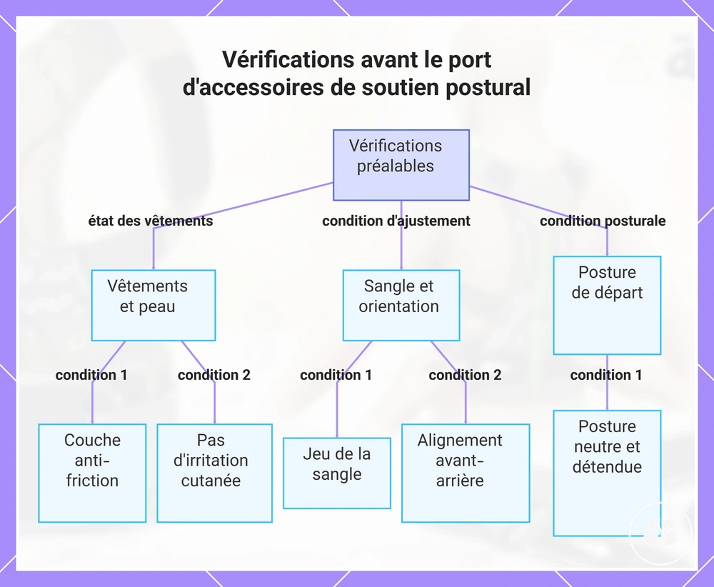 Vérifications avant le port d'accessoires de soutien postural