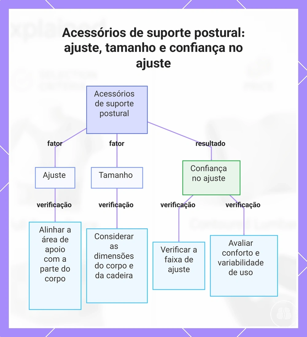 Acessórios de suporte postural: ajuste, tamanho e confiança no ajuste