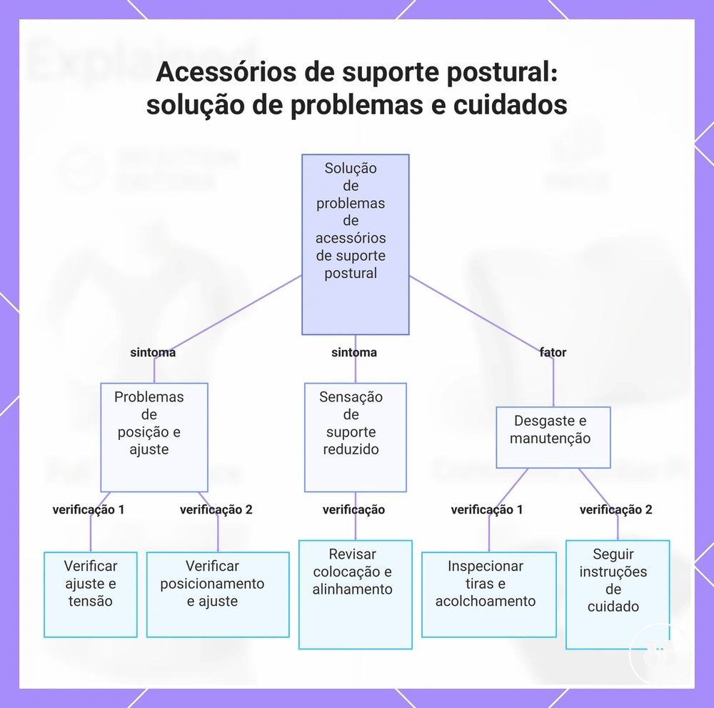 Acessórios de suporte postural: solução de problemas e cuidados