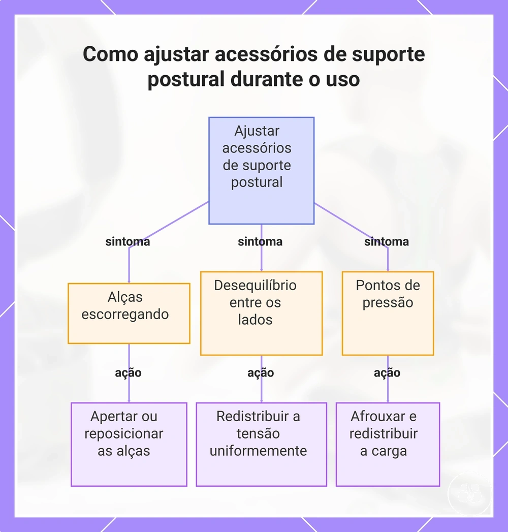Como ajustar acessórios de suporte postural durante o uso