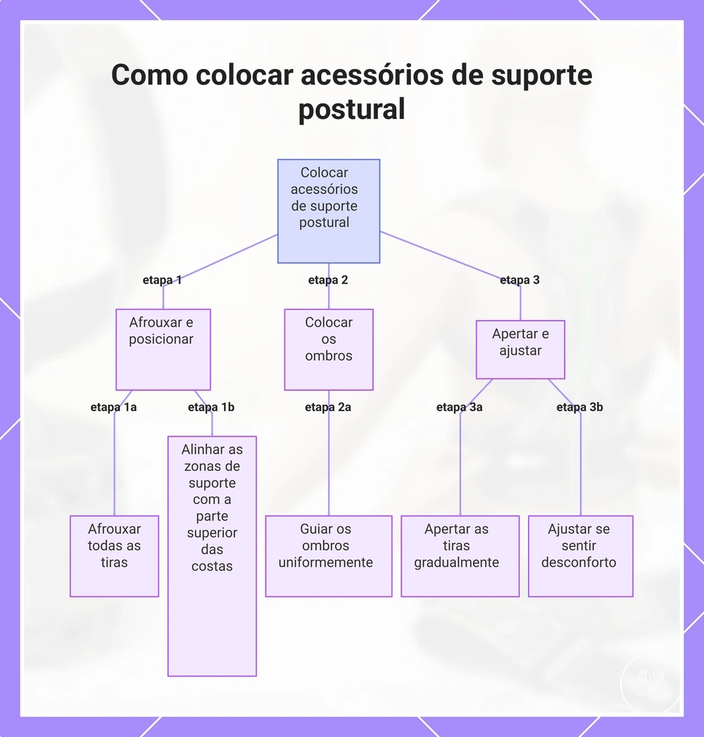 Como colocar acessórios de suporte postural