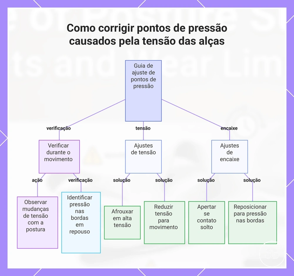Como corrigir pontos de pressão causados pela tensão das alças