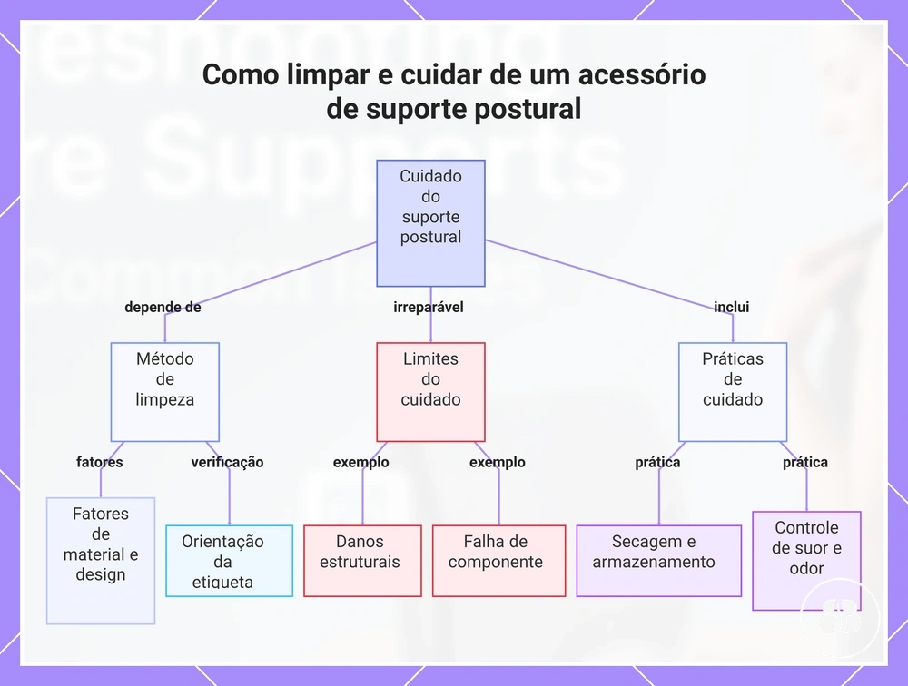 Como limpar e cuidar de um acessório de suporte postural