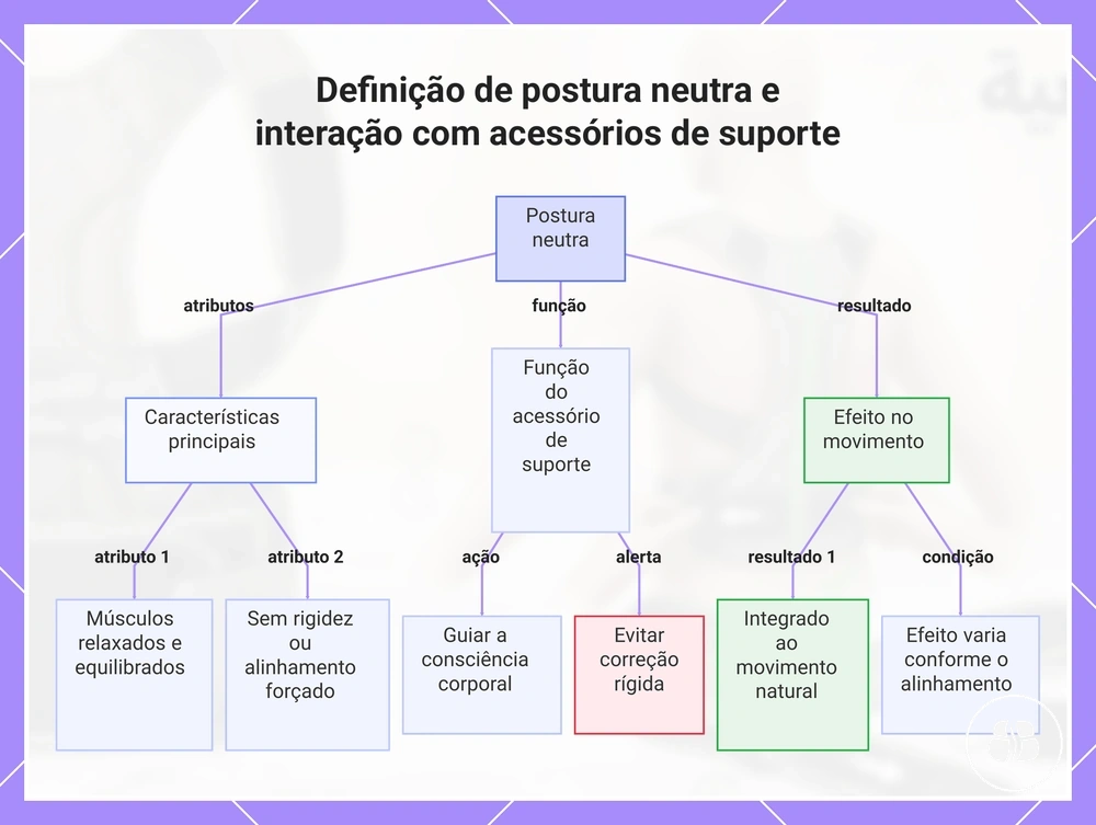 Definição de postura neutra e interação com acessórios de suporte