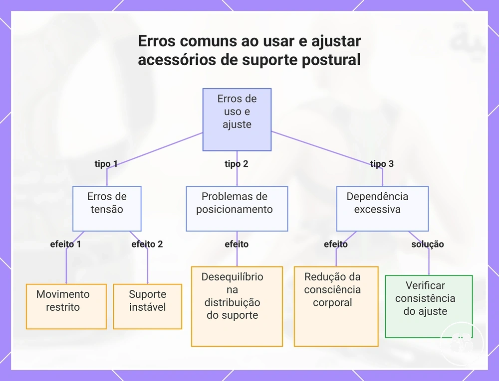Erros comuns ao usar e ajustar acessórios de suporte postural