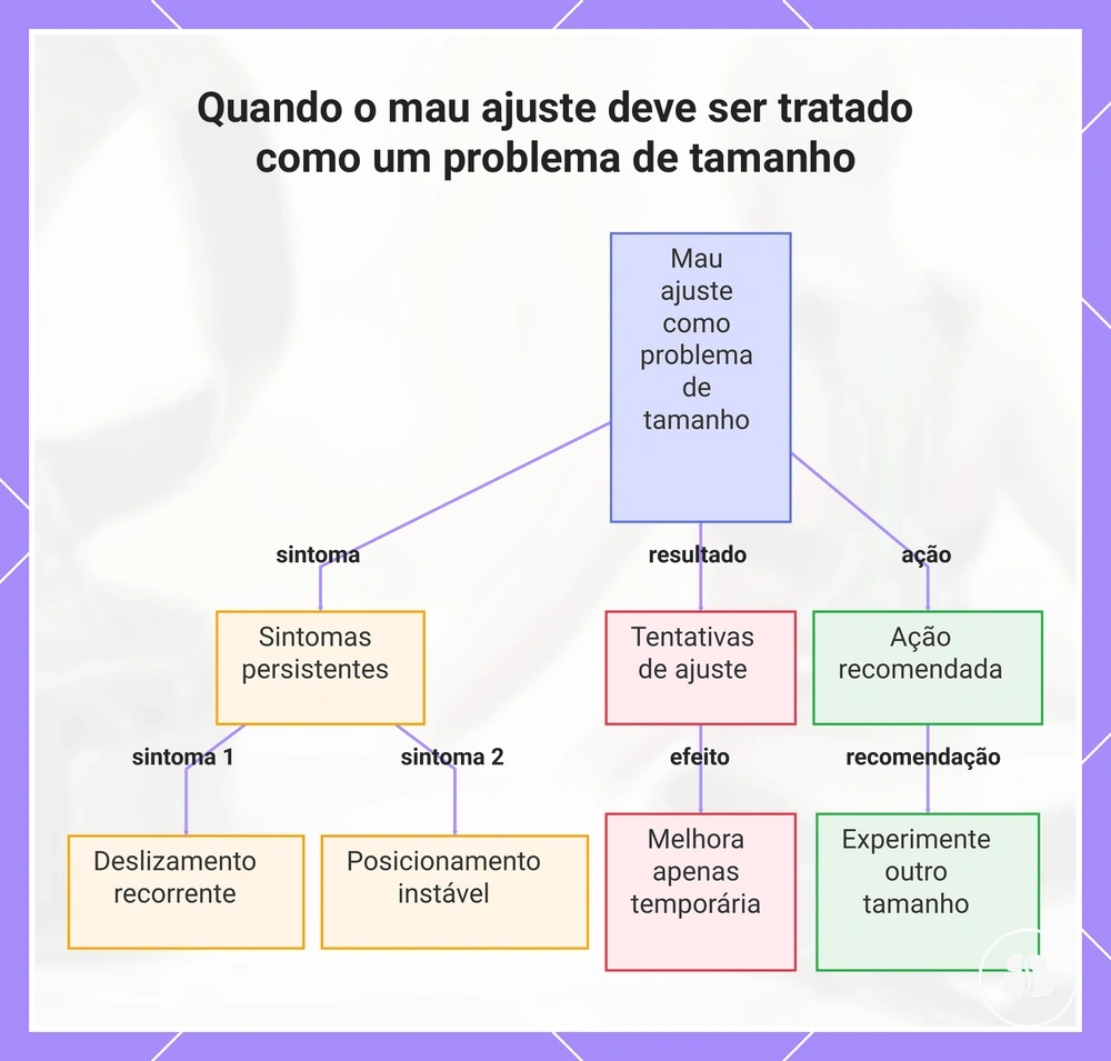 Quando o mau ajuste deve ser tratado como um problema de tamanho